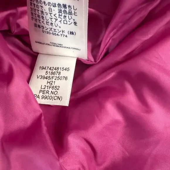 Lands End Down Goose Feather Hot Pink Fuschia Puffer Padded Vest Jacket Large - Picture 7 of 8